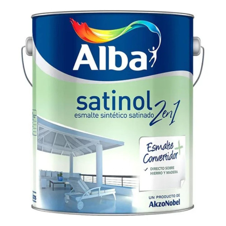 Esmalte Negro 2 En 1 Satinol  1 L