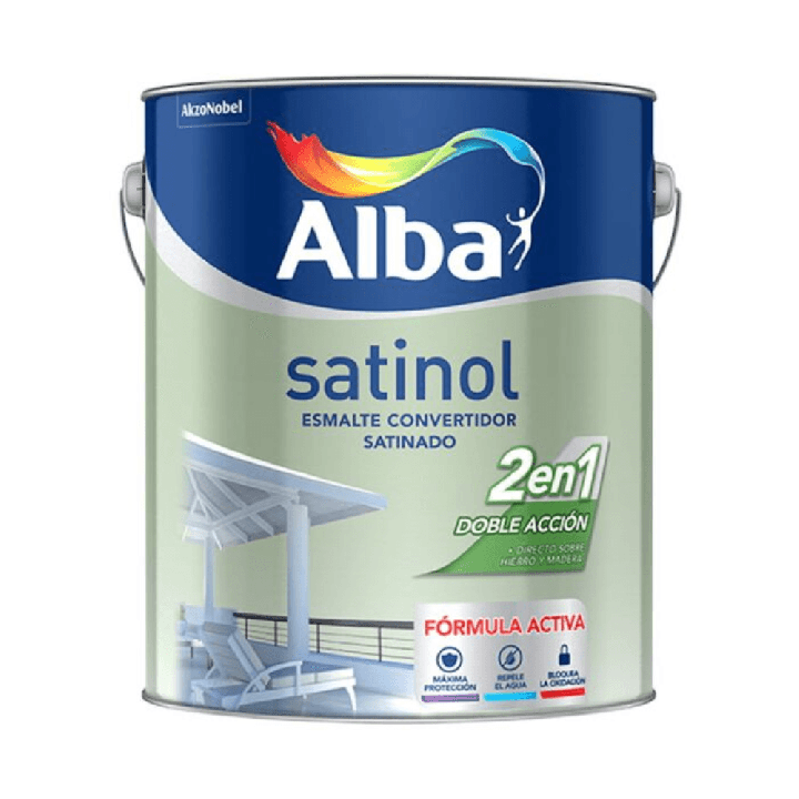 Esmalte Sintético Satinado 2 En 1 Blanco Satinol 1 L