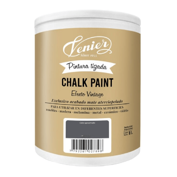 Pintura Tizada Venier Chalk Paint Carbon 1 lts|Ambito