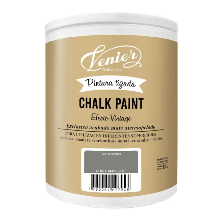Pintura Tizada Venier Chalk Paint Gris Campestre 1lts|Ambito