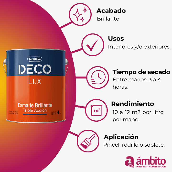 Esmalte Sintetico Tersuave Decolux G3 Brillante 1 lts|Ambito