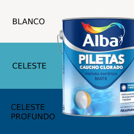 Pintura para Piletas Alba Caucho Clorado Blanco 4 lts|Ambito