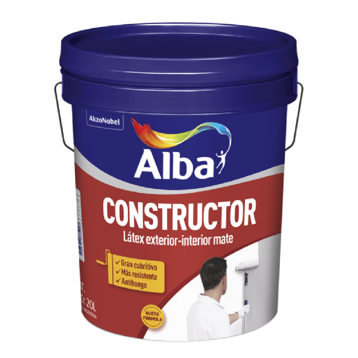 Pintura Para Interior Exterior Látex Constructor Mate Alba 4 L