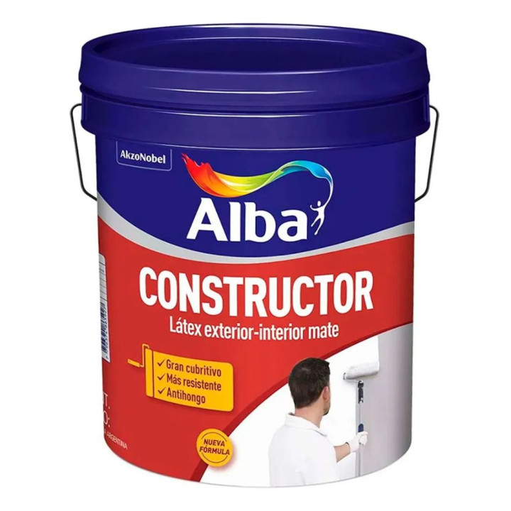 Pintura Para Interior Exterior Látex Constructor Mate Alba 4 L