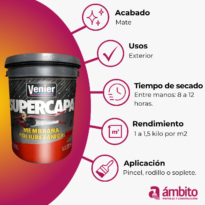 Membrana Liquida Venier Supercapa Poliuretanica 20 kg|Ambito