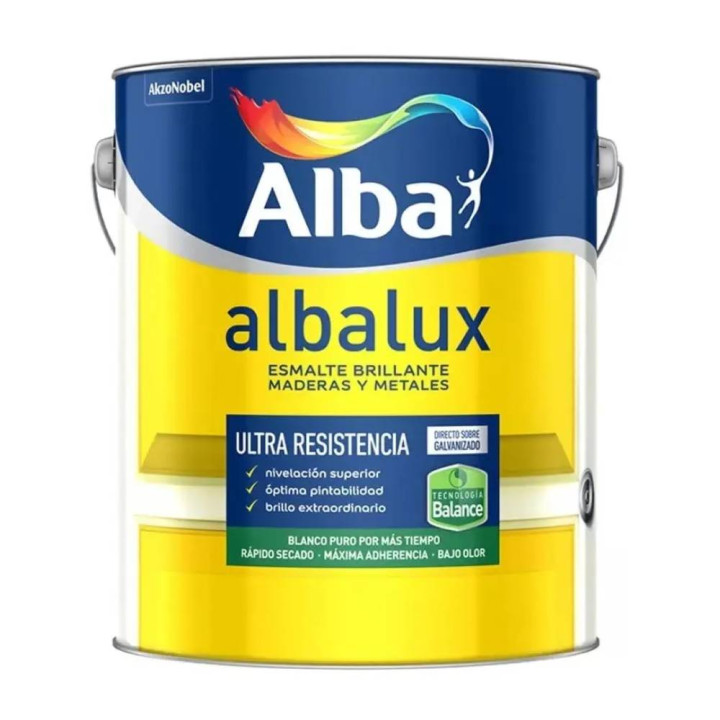 Esmalte al agua Alba Albalux Brillante 4 lts|Ambito