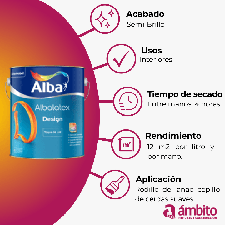 Latex Interior Albalatex Design Toque De Luz 20 L