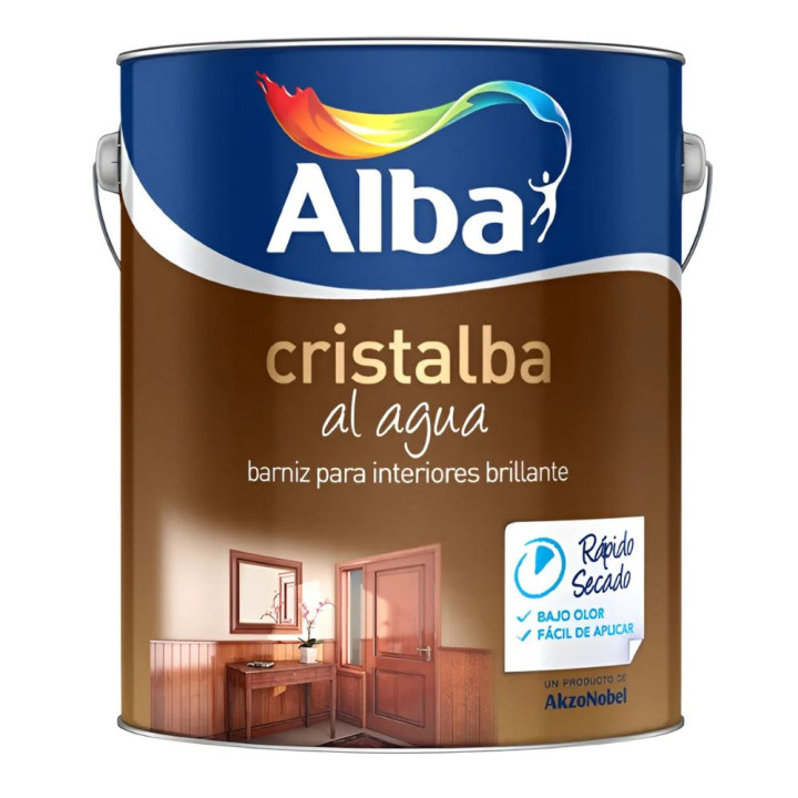 Barniz al agua Alba Cristalba Brillante 4 lts|Ambito