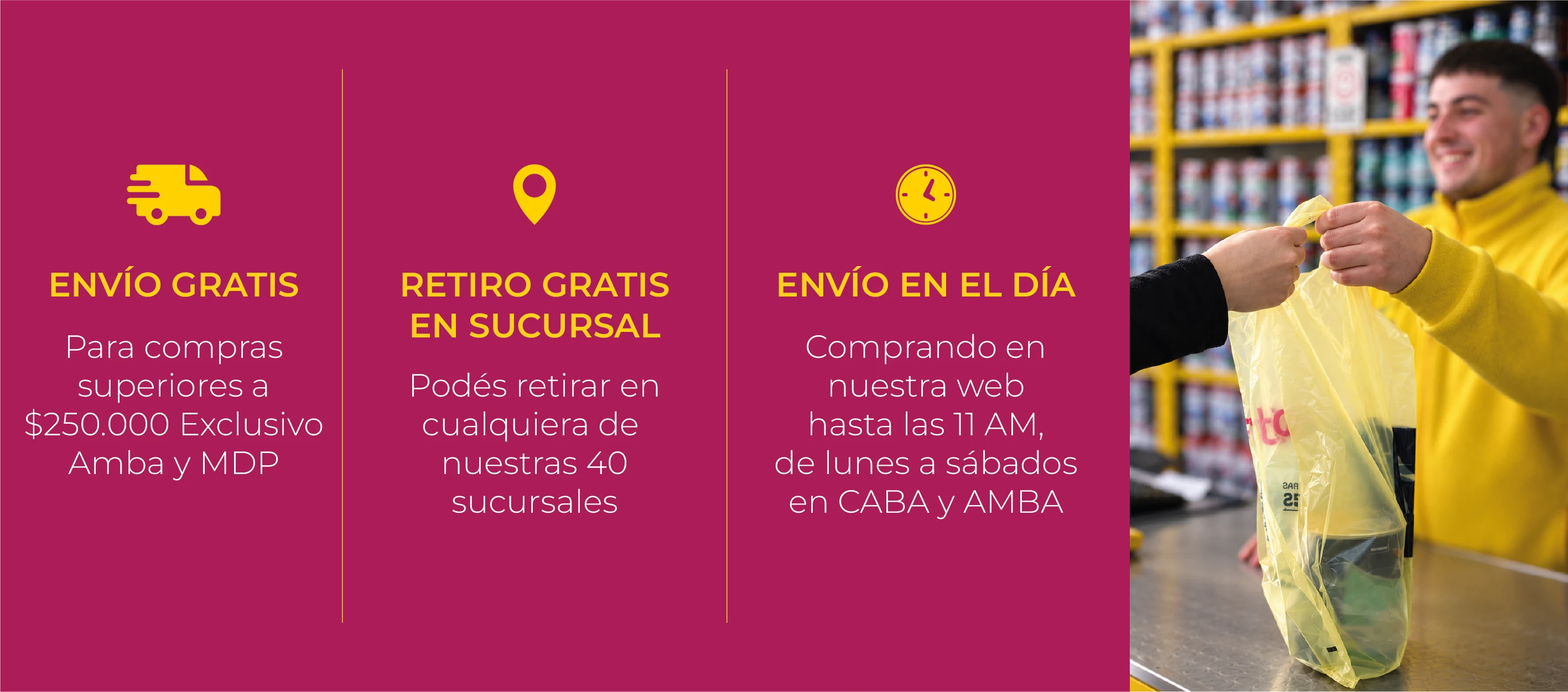 Envío gratis - Retiro en sucursal - Envío en el día